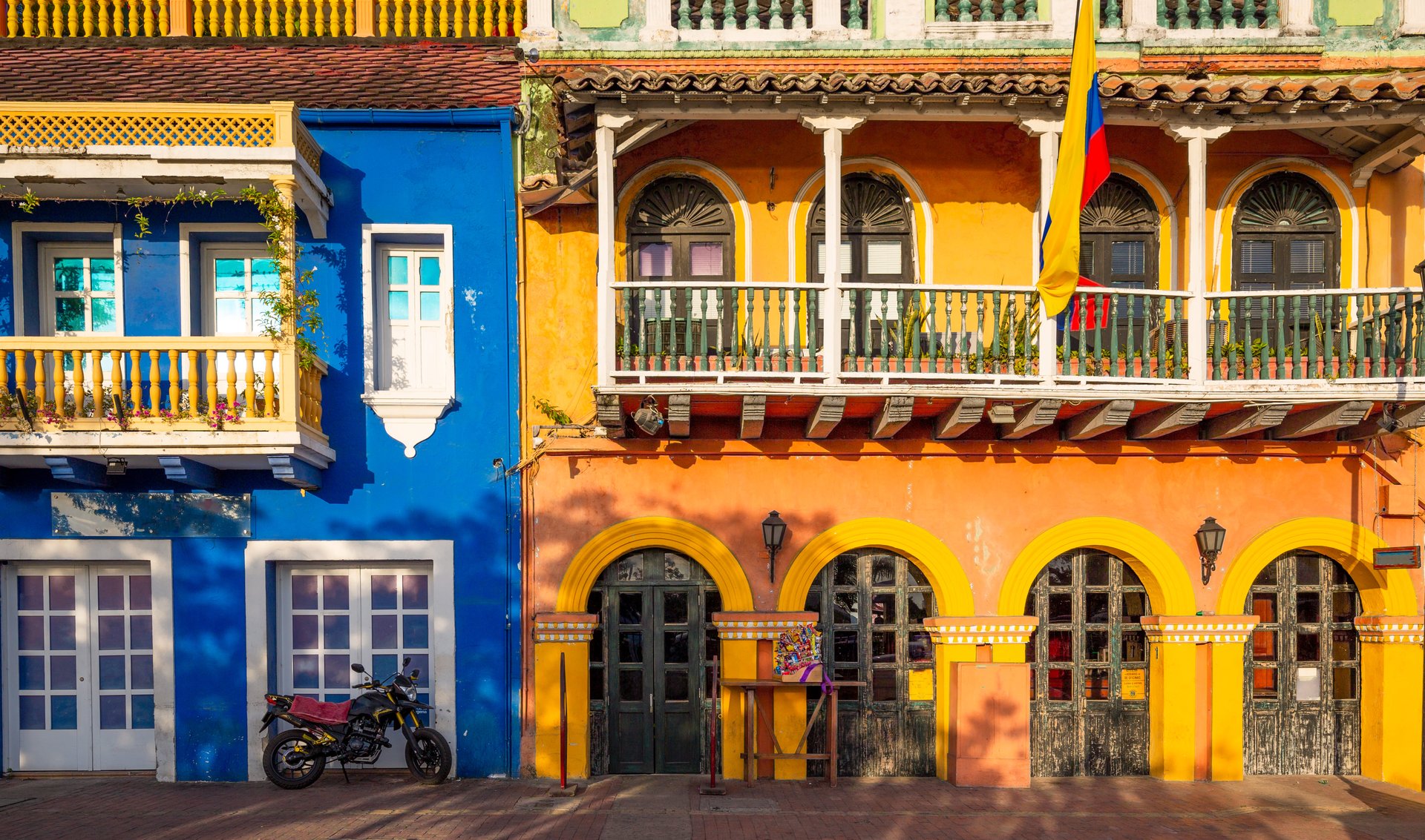 Colombie, rues pittoresques et colorées de Carthagène dans le quartier historique de Getsemani