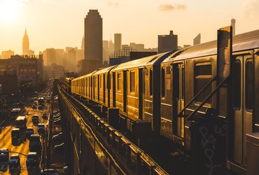 New York sunset train