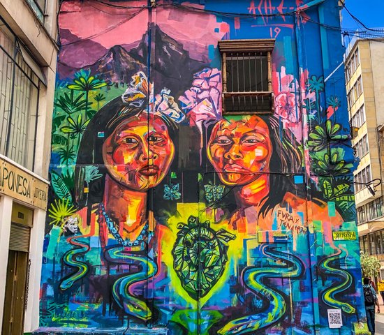 Oeuvre de graffitis à bogota, Colombie