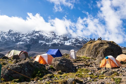 Camp de Karanga, Voie Lemosho, Kilimandjaro, Tanzanie