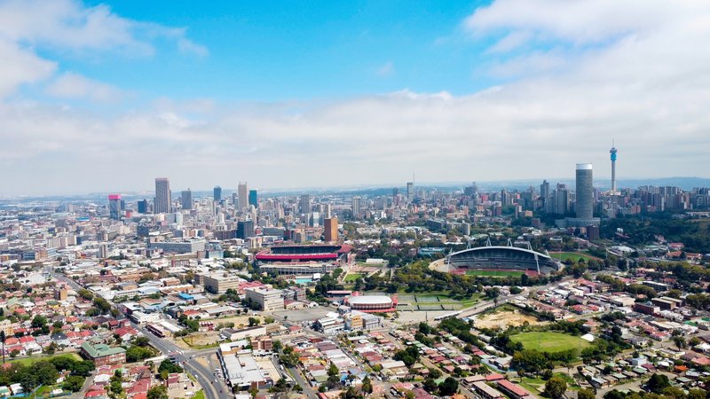 Vue Aérienne sur les toits de johannesburg city, Afrique du Sud