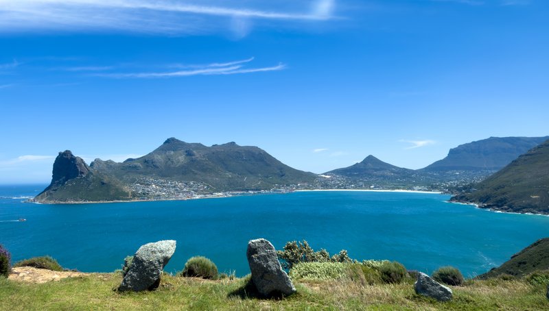 Vue panoramique sur la baie de Hout, banlieue balnéaire du Cap, Afrique du Sud
