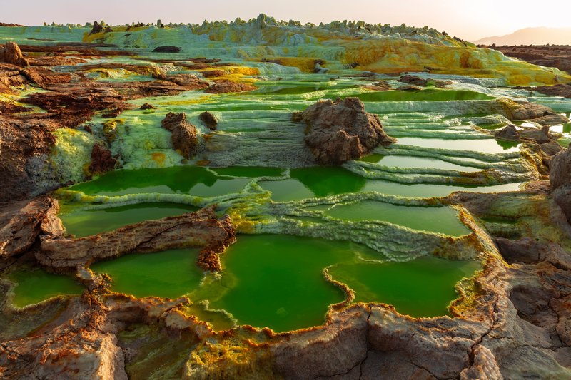 Vue du volcan Dallol, Dépression de Danakil, Éthiopie