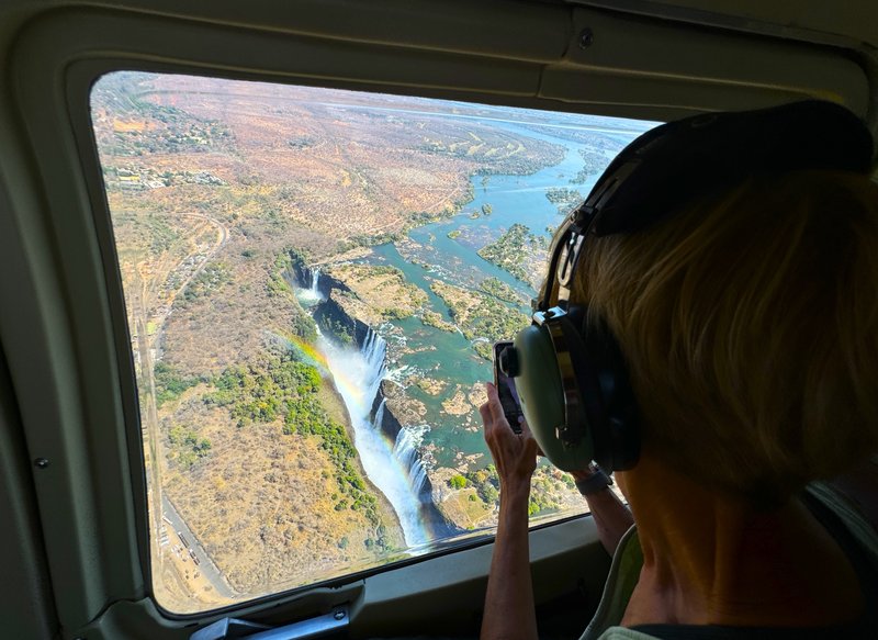 Vol panoramique en hélicoptère au dessus des chutes Victoria, Zimbabwe
