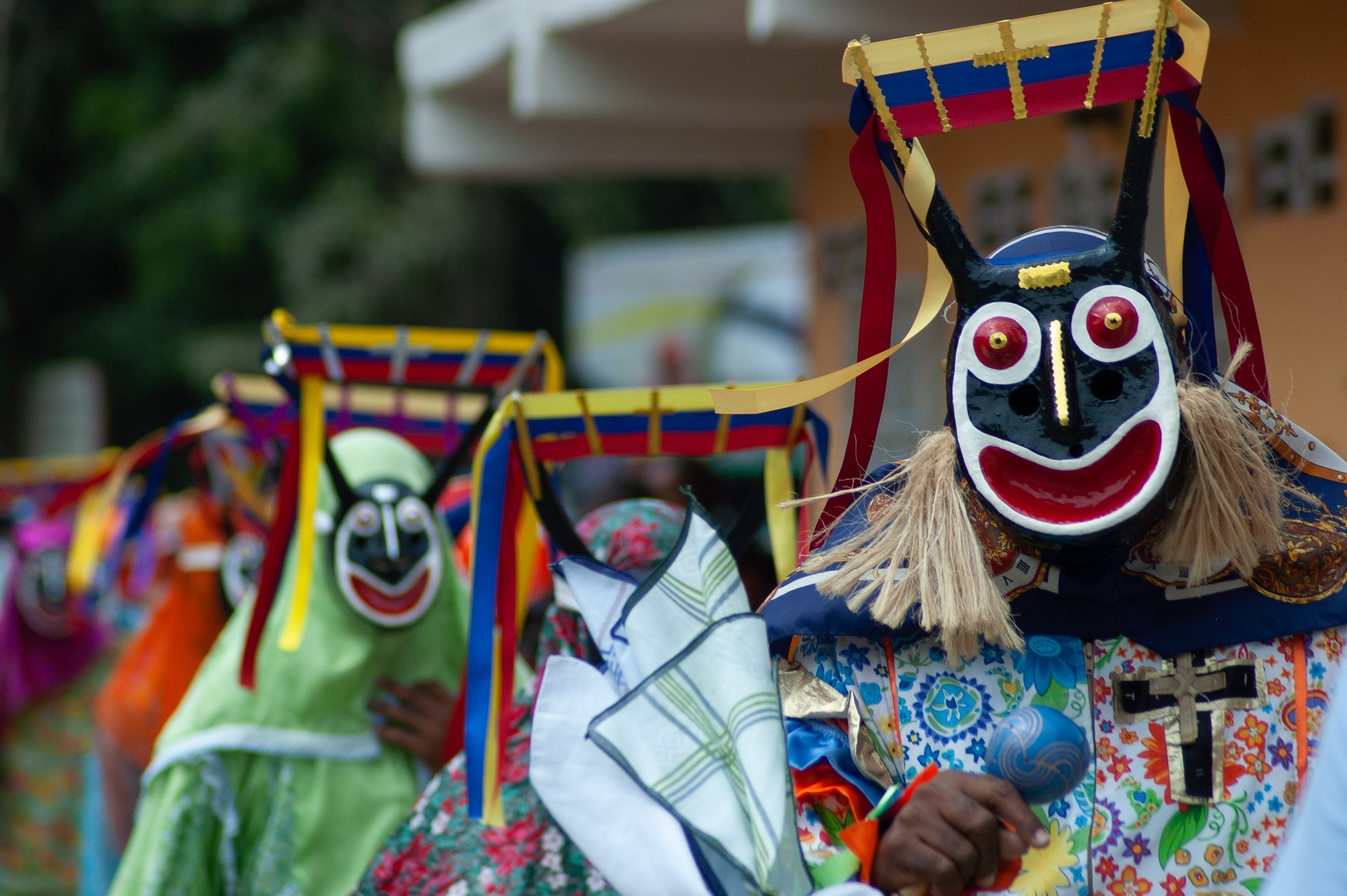 Diables dansants de chuao le jour du Corpus Christi à Chuao Venezuela Amérique du Sud