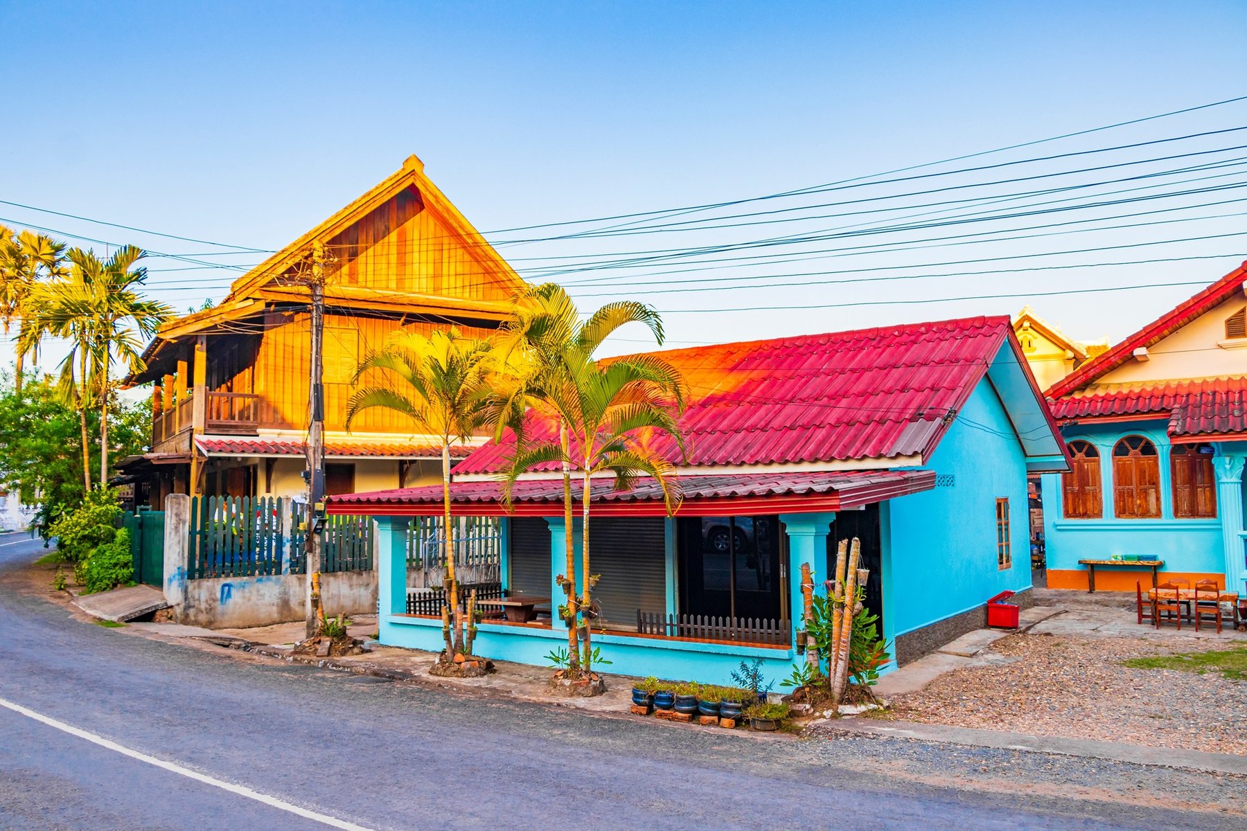 Maisons colorees a Luang Prabang au Laos