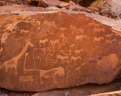 Gravures a Twyfelfontein en Namibie