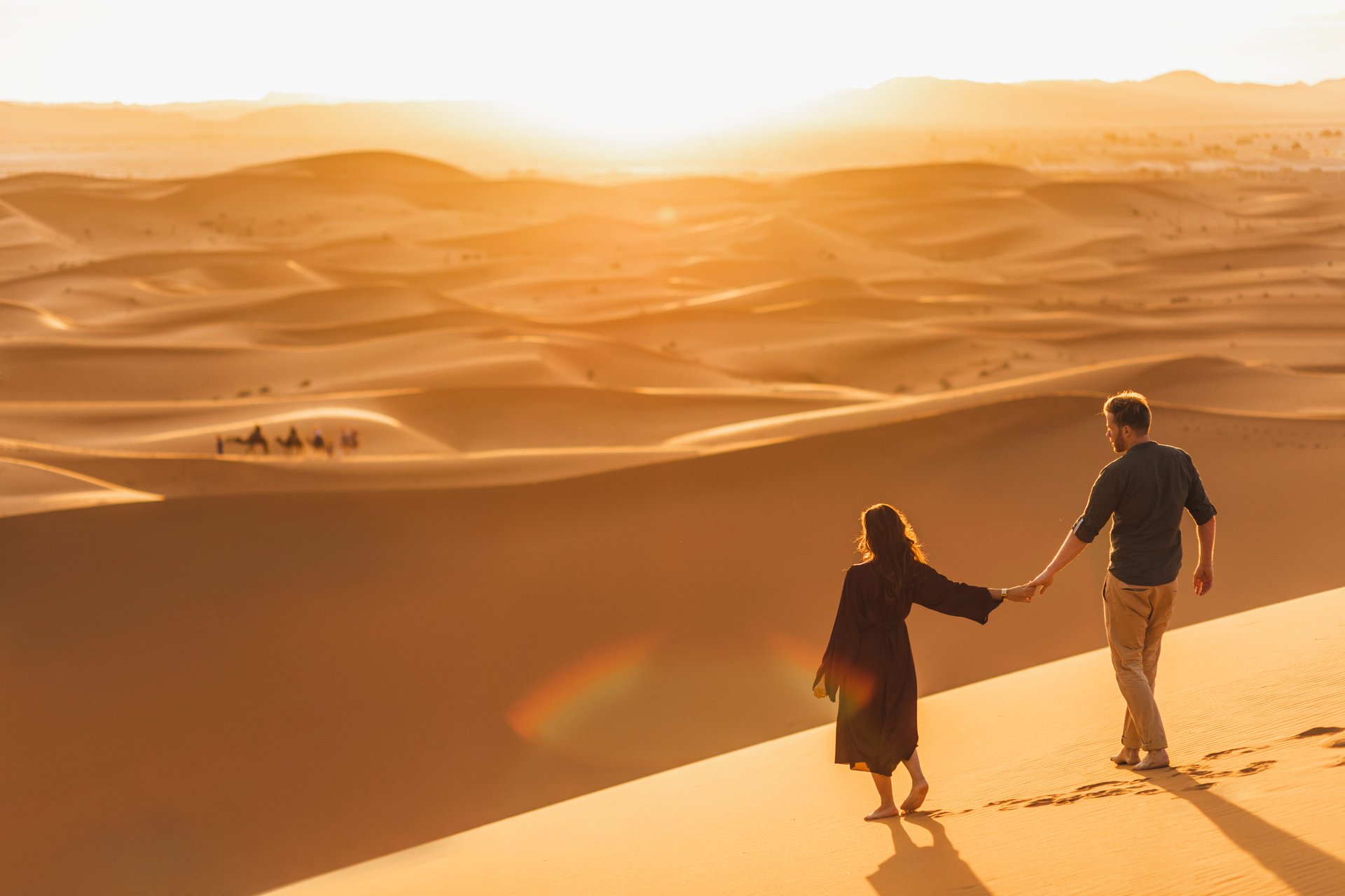 Voyage de noces   Maroc   désert   couple