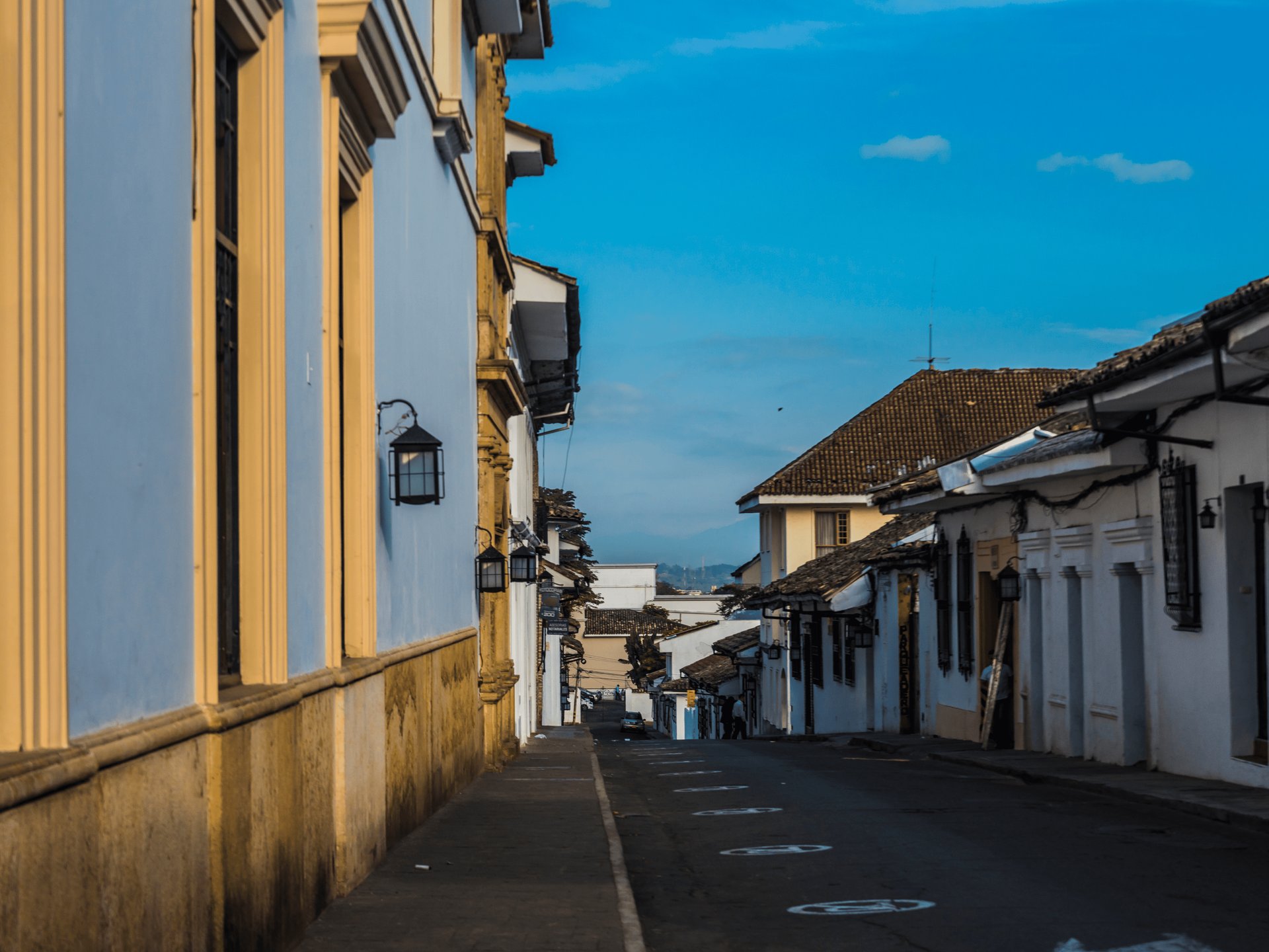 Rue de la ville de Popyan en Colombie