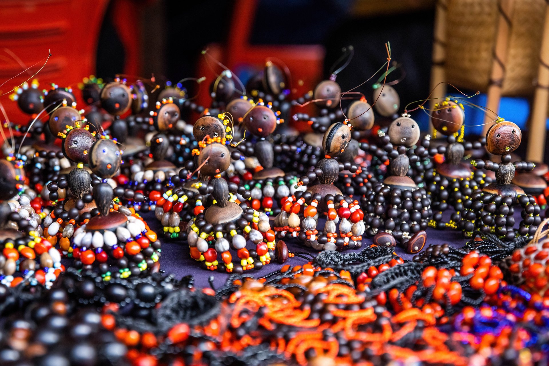 Souvenirs traditionnels faits à la main à partir de haricots en Amérique latine Venezuela