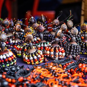 Souvenirs traditionnels faits à la main à partir de haricots en Amérique latine Venezuela
