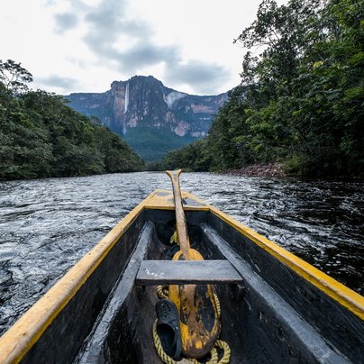 Angel fall dans le parc National de Canaima au Venezuela