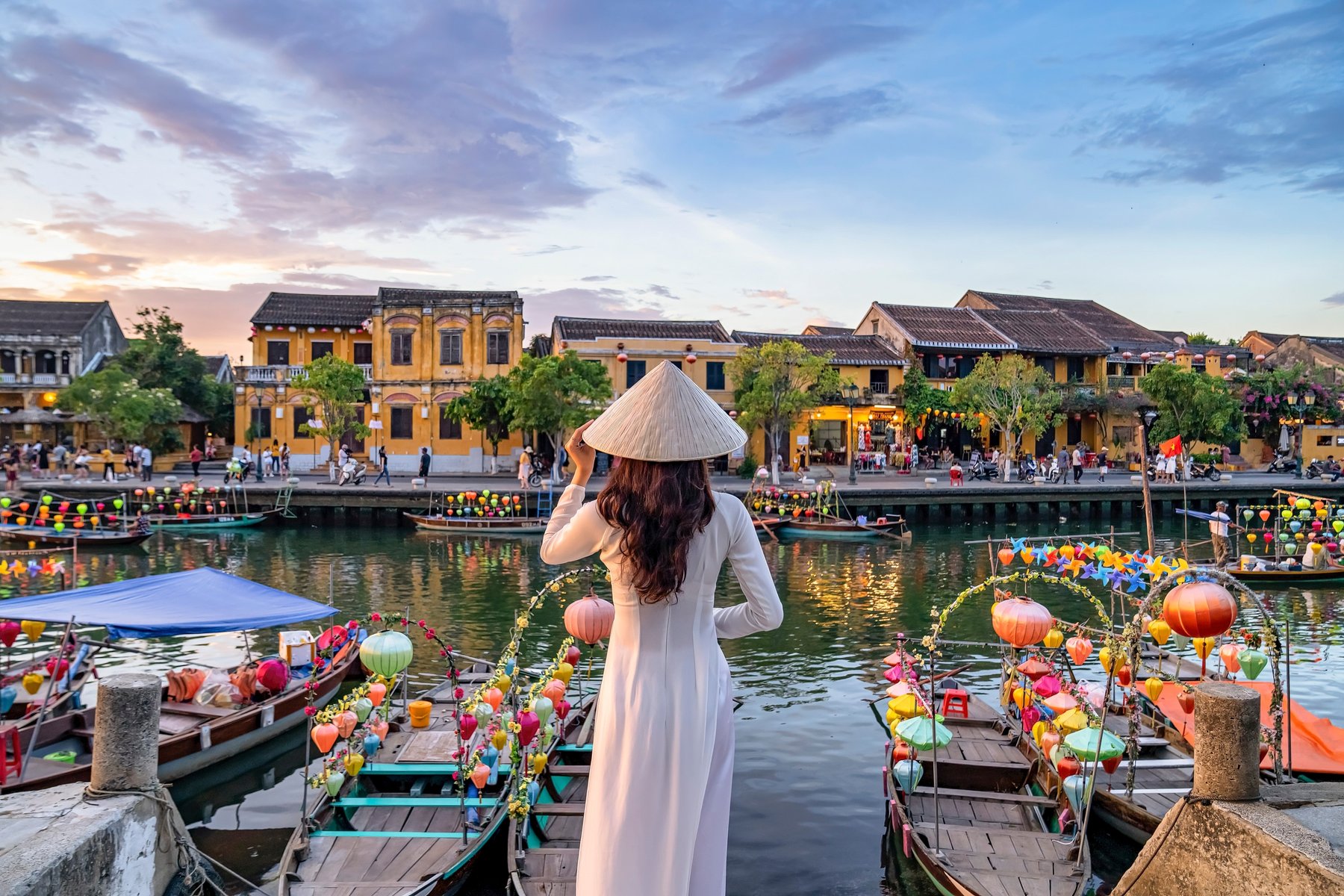 Bateaux a Hoi An au Vietnam