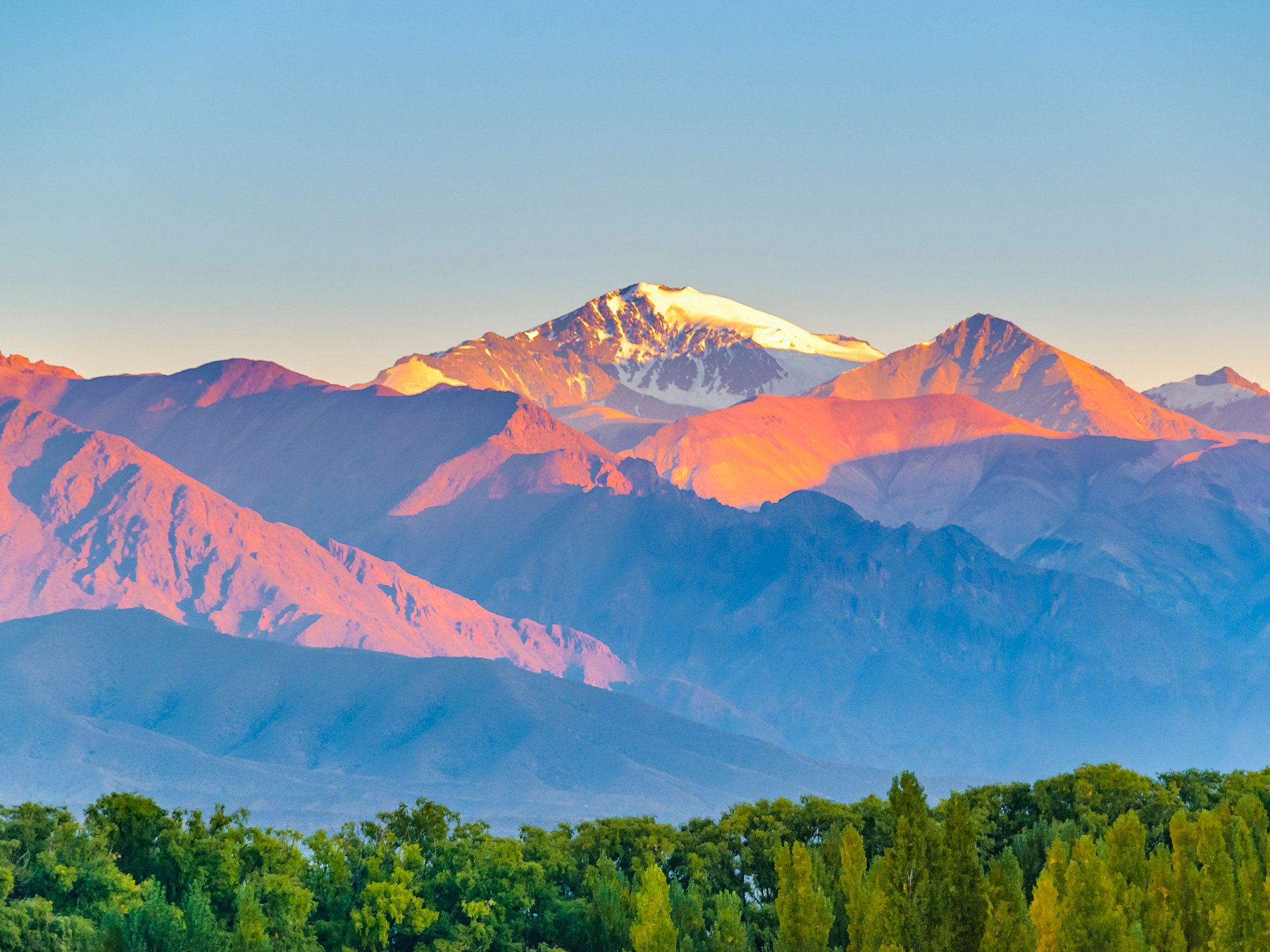 Vue sur les Andes, Mendoza, Argentine