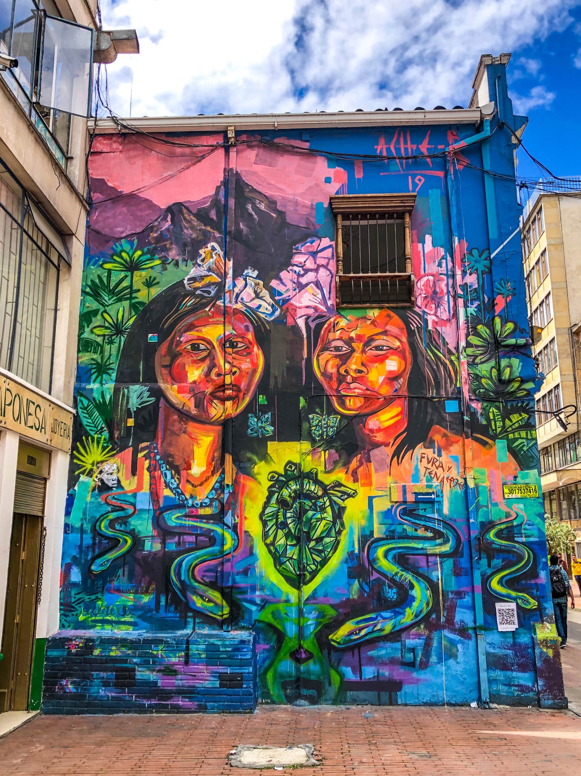 Oeuvre de graffitis à bogota, Colombie