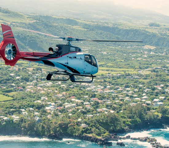 Tour en hélicoptère, Saint Pierre, La Réunion,