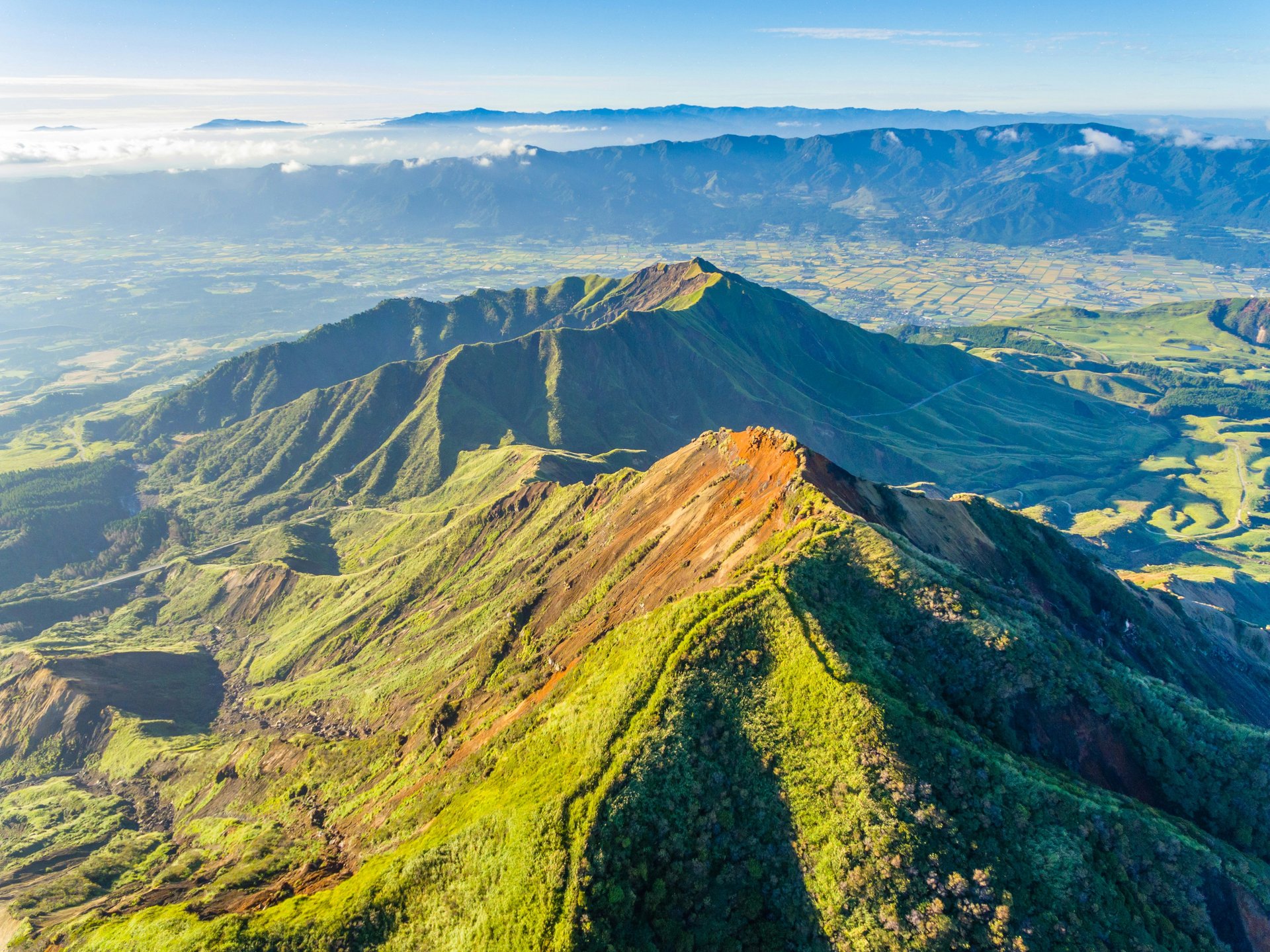 Paysage du Mont Aso, Japon