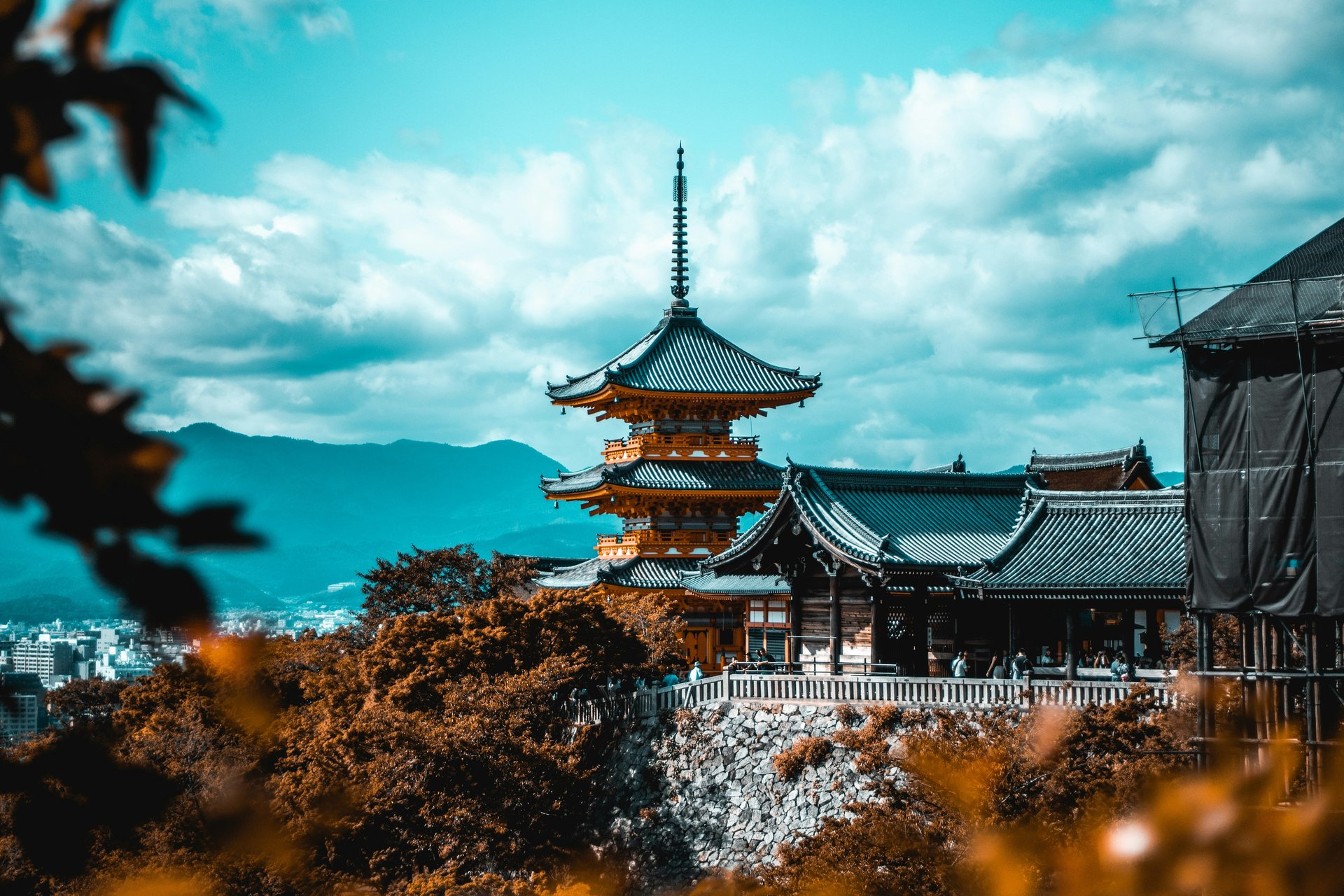 Paysage d'une pagode à Kyoto, Japon