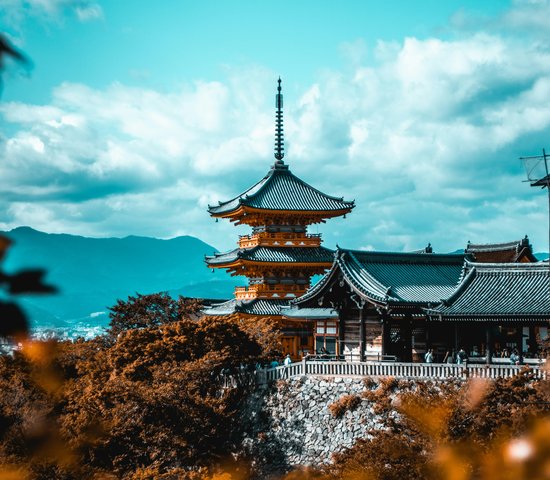 Paysage d'une pagode à Kyoto, Japon