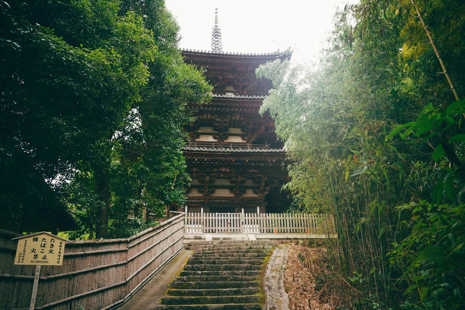 Bâtiment entouré de foret à Nara, Japon