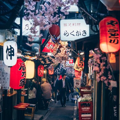 japon omoide yokocho piss alley  shinjuku district tokyo