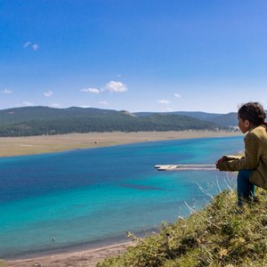 Vue sur le lac de Khovsgol, Mongolie
