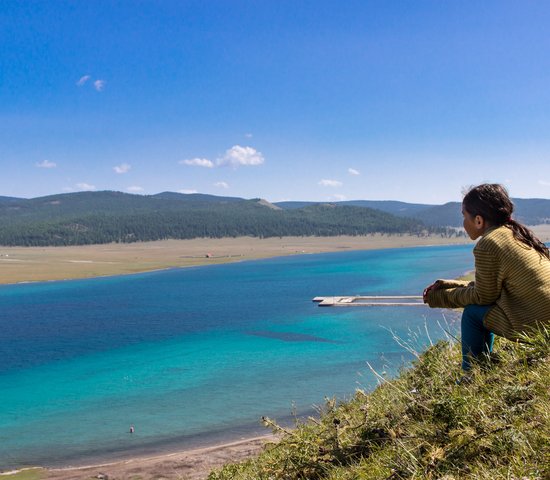 Vue sur le lac de Khovsgol, Mongolie