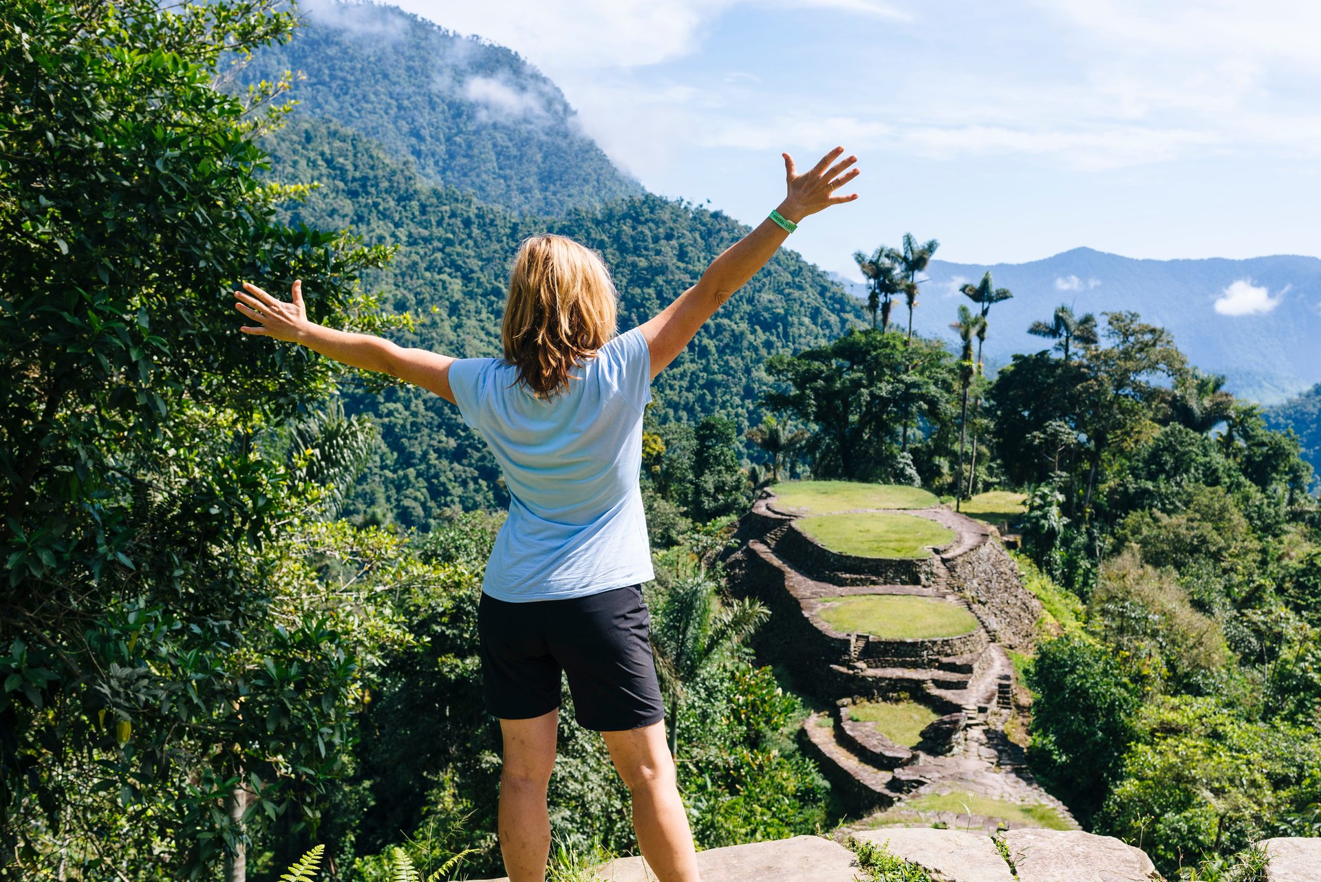 Vue panoramique sur les terrasses de la Cité Perdue (Ciudad Perdida) dans la Sierra Nevada de Sante Marta