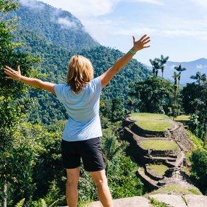 Vue panoramique sur les terrasses de la Cité Perdue (Ciudad Perdida) dans la Sierra Nevada de Sante Marta